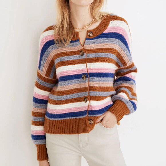 Madewell Sweaters - Madewell Striped Springview Sweater Cardigan Size S
